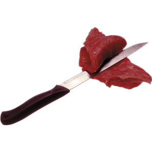 Meat and knife PNG picture-3924